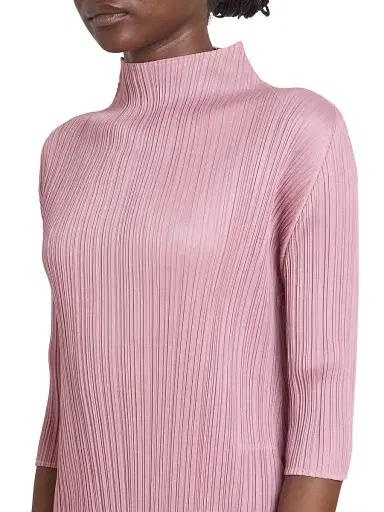 Pleats Please Issey Miyake Women's Monthly Colors: September Pleated Midi-Dress - Rose Pink | Thumbnail 7