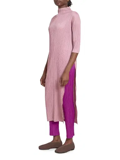 Pleats Please Issey Miyake Women's Monthly Colors: September Pleated Straight-Leg Pants - Magenta | Thumbnail 2 Pleats Please Issey Miyake Women's Monthly Colors: September Pleated Straight-Leg Pants - Magenta | Thumbnail 2