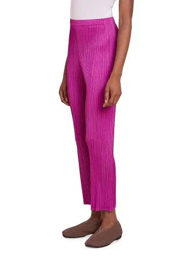 Pleats Please Issey Miyake Women's Monthly Colors: September Pleated Straight-Leg Pants - Magenta | Thumbnail 4 Pleats Please Issey Miyake Women's Monthly Colors: September Pleated Straight-Leg Pants - Magenta | Thumbnail 4