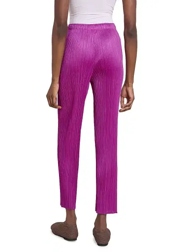 Pleats Please Issey Miyake Women's Monthly Colors: September Pleated Straight-Leg Pants - Magenta | Thumbnail 5 Pleats Please Issey Miyake Women's Monthly Colors: September Pleated Straight-Leg Pants - Magenta | Thumbnail 5