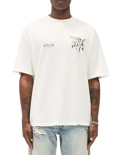 Represent Men's Legacy Cherubs Graphic Oversized T-Shirt - Flat White | Thumbnail 4 Represent Men's Legacy Cherubs Graphic Oversized T-Shirt - Flat White | Thumbnail 4