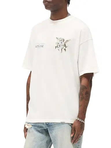 Represent Men's Legacy Cherubs Graphic Oversized T-Shirt - Flat White | Thumbnail 5 Represent Men's Legacy Cherubs Graphic Oversized T-Shirt - Flat White | Thumbnail 5