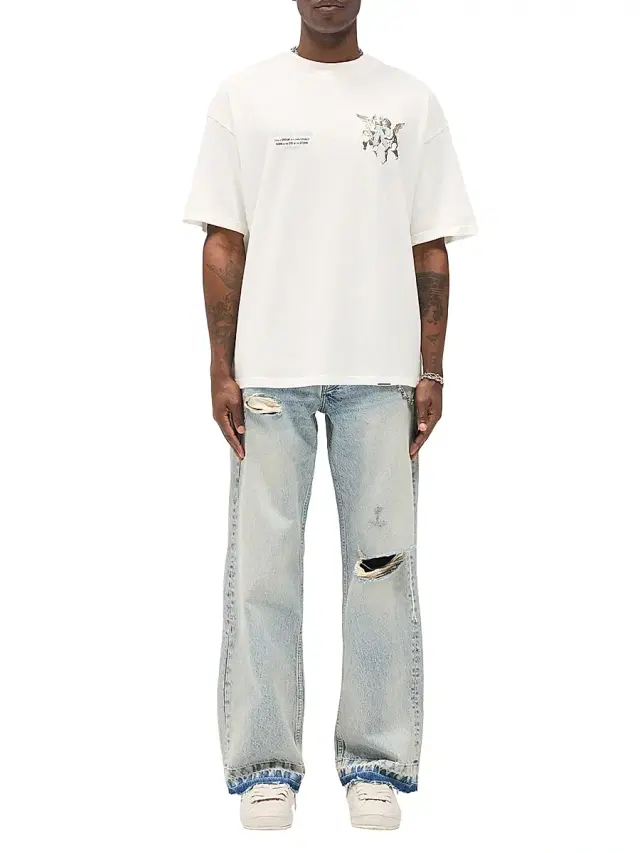 Men's Legacy Cherubs Graphic Oversized T-Shirt - Flat White