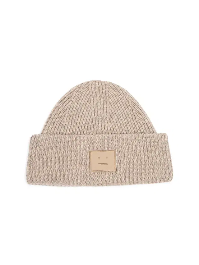 Acne Studios Men's Pana Rib-Knit Beanie - Greige Melange