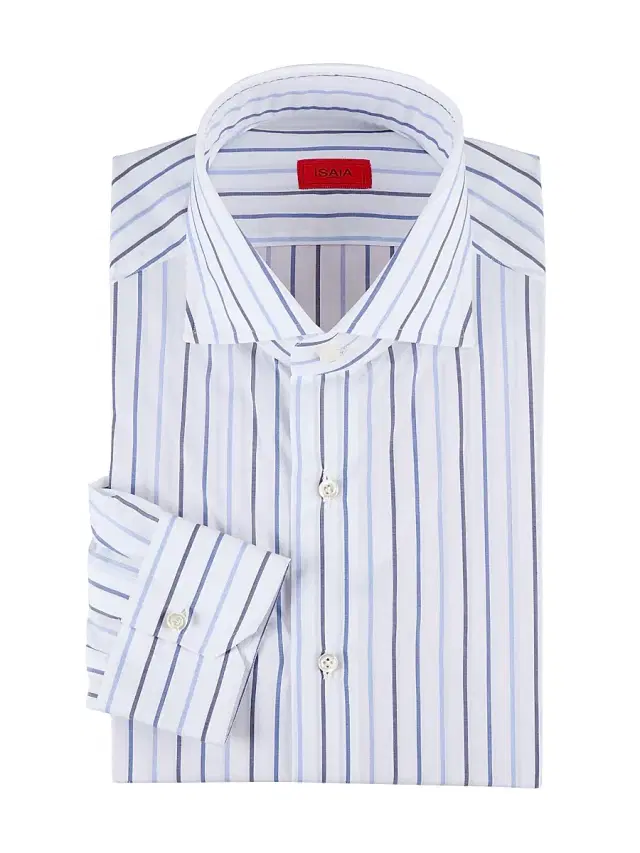 Isaia Men's Righe E Quadri Classic Cotton Shirt