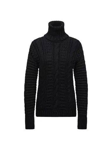Moncler Genius Women's Moncler x EE72 by Edward Enninful Sweater in Wool - Black | Thumbnail 1 Moncler Genius Women's Moncler x EE72 by Edward Enninful Sweater in Wool - Black | Thumbnail 1