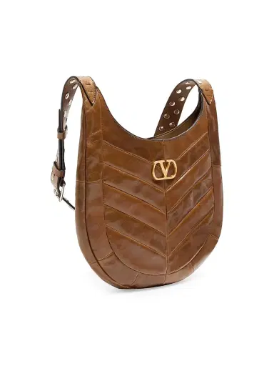 Valentino Garavani Women's Hoboho Hobo Bag in Chevron-Patterned Nappa Leather - Tundra | Thumbnail 4 Valentino Garavani Women's Hoboho Hobo Bag in Chevron-Patterned Nappa Leather - Tundra | Thumbnail 4