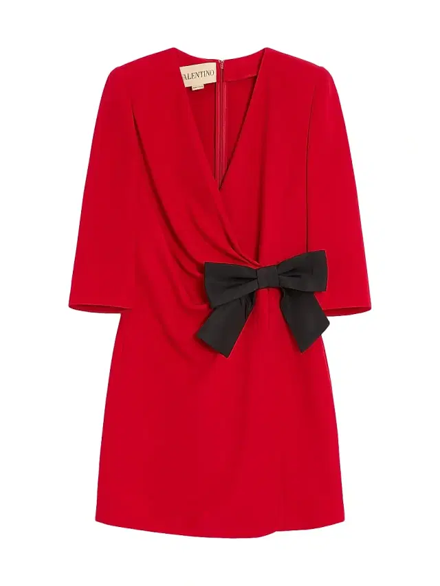 Valentino Garavani Women's Cady Couture Short Dress with Faille Bow - Paris Black