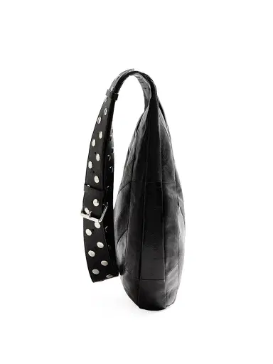 Valentino Garavani Women's Hoboho Shoulder Bag in Nappa Leather with Chevron Pattern - Black | Thumbnail 5