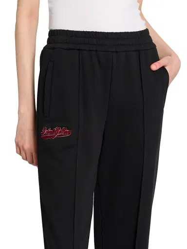 Dolce & Gabbana Women's Collegiate Logo-Embroidered Cotton Sweatpants - Black | Thumbnail 6