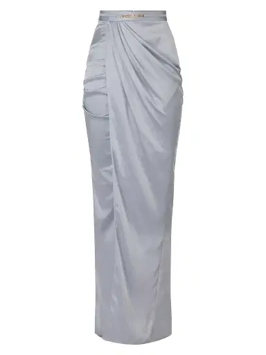 Elisabetta Franchi Women's Satin Wrap Maxi Skirt - Starlight | Thumbnail 1