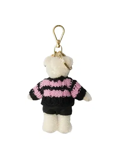 Prada Teddy Bear Bag Charm with Metal Ring - Pink | Thumbnail 2