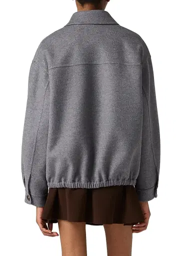 Miu Miu Women's Double Cashmere Blouson Jacket - Grey | Thumbnail 3