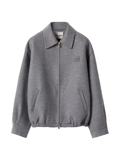 Miu Miu Women's Double Cashmere Blouson Jacket - Grey | Thumbnail 1
