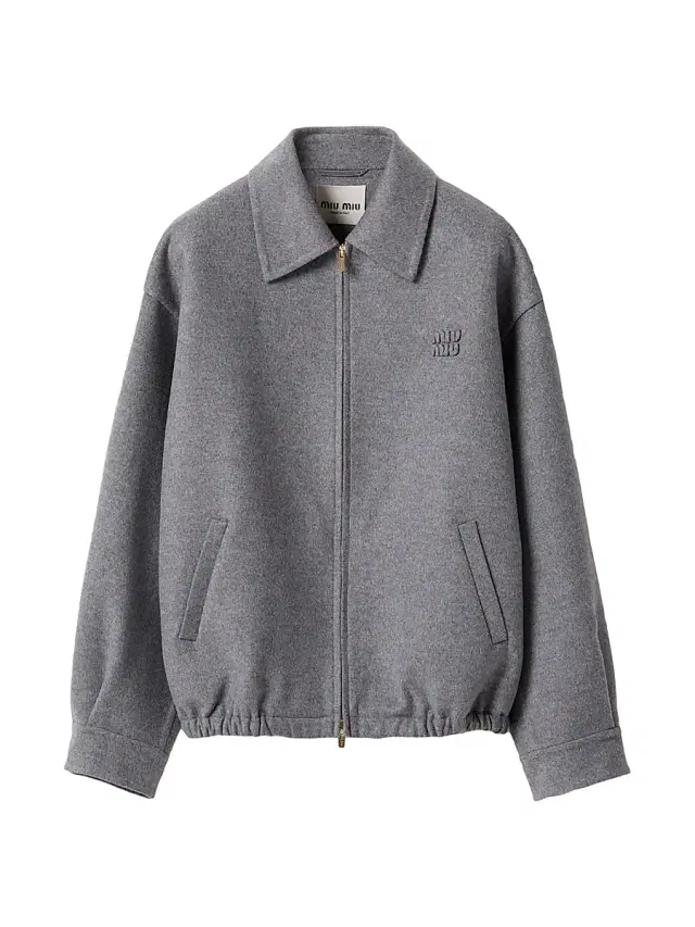 Women's Double Cashmere Blouson Jacket - Grey