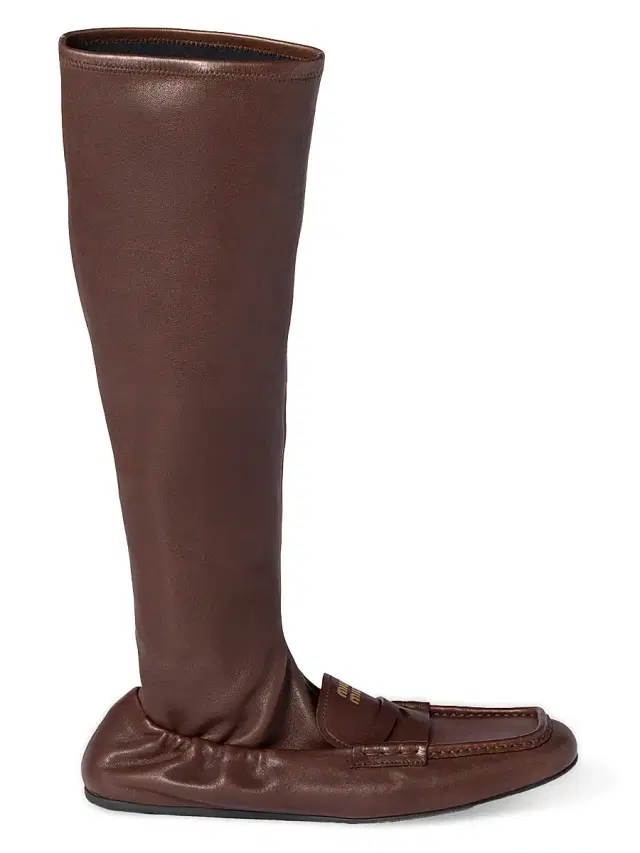 Miu Miu Women's Ruches Nappa Leather Boots - Brown