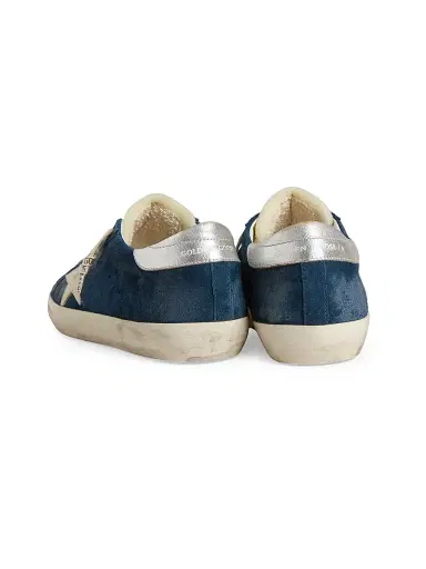 Golden Goose Men's Super-Star 40MM Low-Top Sneakers - Aviator Blue Cream Silver - Size 14 | Thumbnail 3