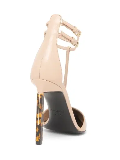 Tom Ford Women's Shiny Kid 105MM Leather T-Strap Pumps - Beige - Size 9 | Thumbnail 3 Tom Ford Women's Shiny Kid 105MM Leather T-Strap Pumps - Beige - Size 9 | Thumbnail 3