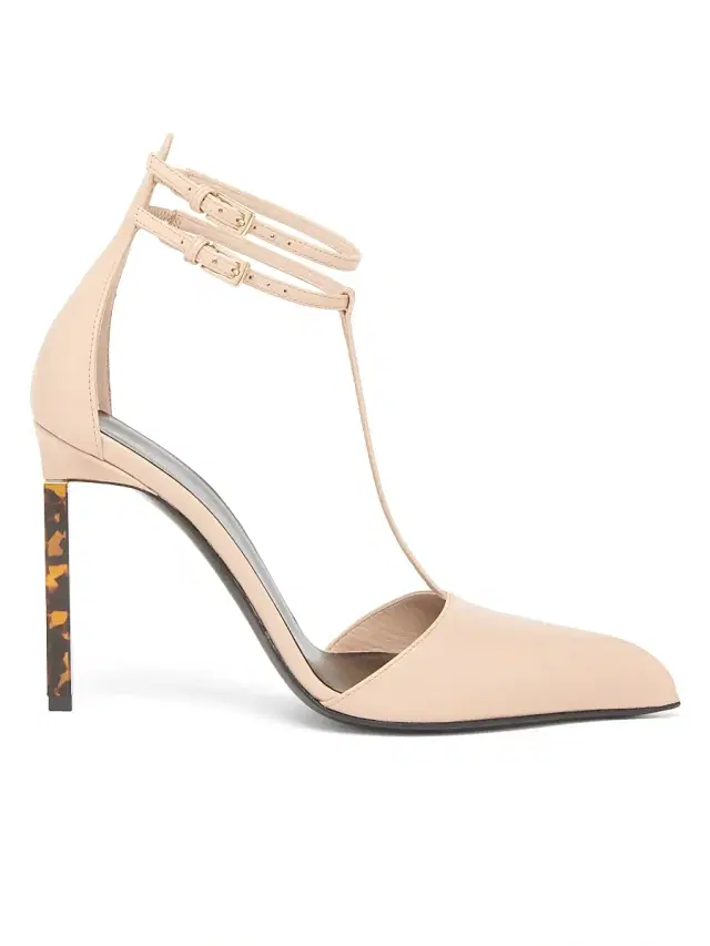 TOM FORD Women's Shiny Kid 5MM Leather T-Strap Pumps - Beige