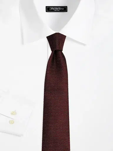 Emporio Armani Men's Pin-Dot Silk-Blend Tie - Bordeaux | Thumbnail 2 Emporio Armani Men's Pin-Dot Silk-Blend Tie - Bordeaux | Thumbnail 2