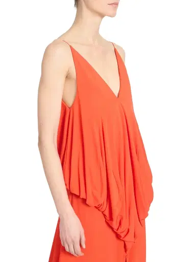 Loewe Women's Draped V-Neck Gown - Orange - Size 10 | Thumbnail 6