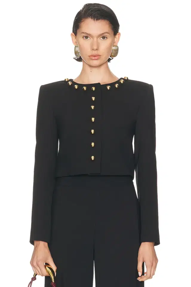 Carolina Herrera Collarless Cropped Jacket