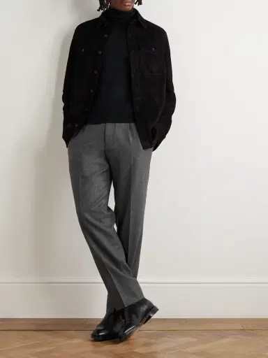 Zegna Tapered Pleated Wool Trousers - Men | Thumbnail 2