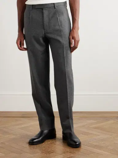 Zegna Tapered Pleated Wool Trousers - Men | Thumbnail 3
