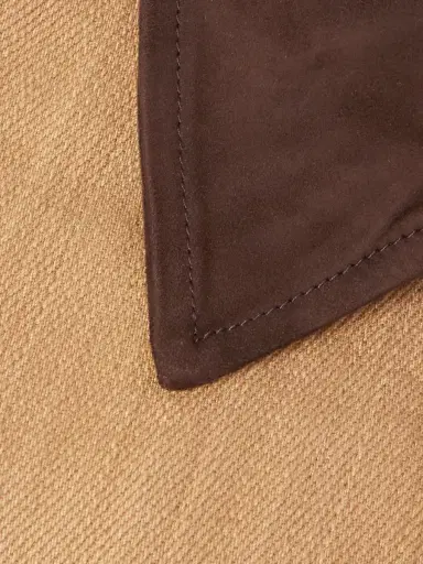 Kartik Research Jodhpur Suede-Trimmed Embroidered Herringbone Cotton Jacket - Men | Thumbnail 4
