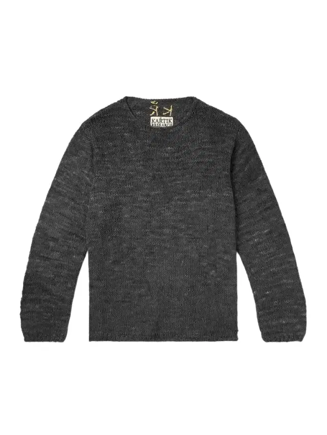 Kartik Research Logo-Embroidered Knitted Silk Sweater - Men