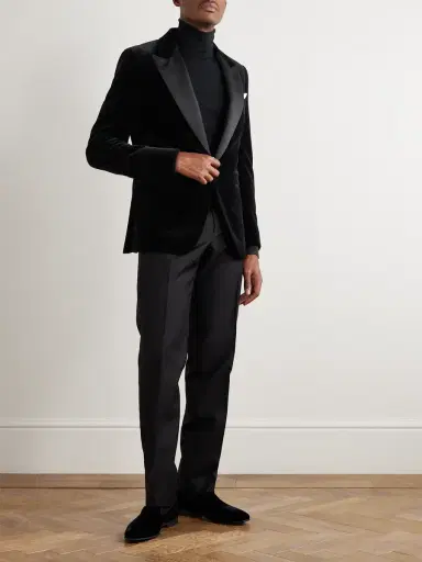 Zegna Satin-Trimmed Cotton-Velvet Tuxedo Jacket - Men | Thumbnail 2