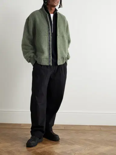 Canada Goose Hudson Logo-Appliquéd Recycled Wool-Blend Fleece Bomber Jacket - Men | Thumbnail 2