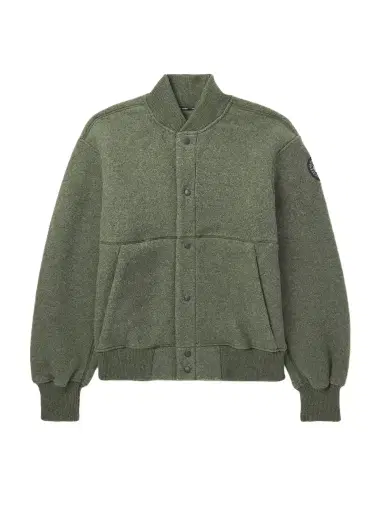 Canada Goose Hudson Logo-Appliquéd Recycled Wool-Blend Fleece Bomber Jacket - Men | Thumbnail 1