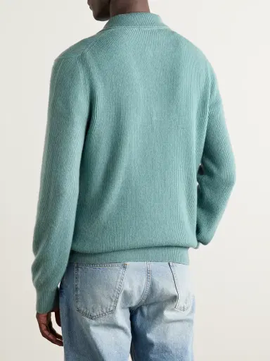 PIACENZA 1733 Ribbed Cashmere Polo Shirt - Men | Thumbnail 3