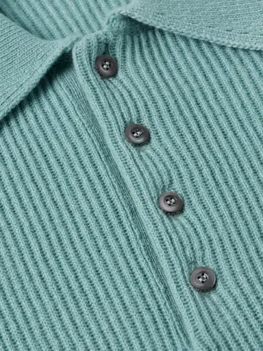 PIACENZA 1733 Ribbed Cashmere Polo Shirt - Men | Thumbnail 4