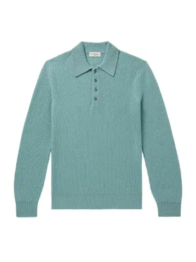 PIACENZA 1733 Ribbed Cashmere Polo Shirt - Men | Thumbnail 1