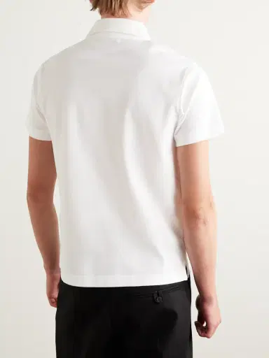 Burberry Logo-Embroidered Appliquéd Cotton-Piqué Polo Shirt - Men | Thumbnail 3