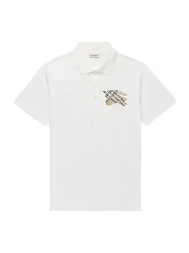 Burberry Logo-Embroidered Appliquéd Cotton-Piqué Polo Shirt - Men | Thumbnail 1