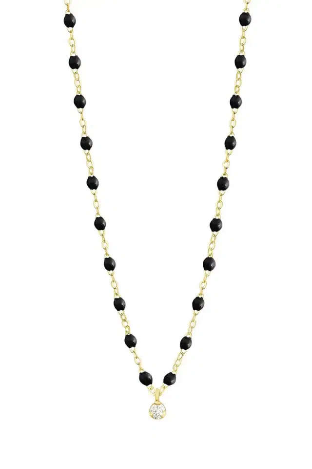 1 Diamond Black Gigi Classic Supreme Necklace - Yellow Gold