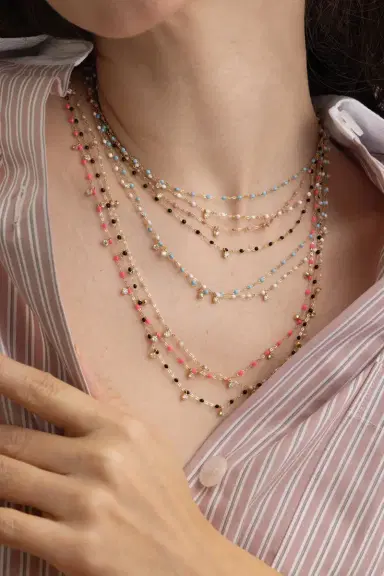 Gigi Clozeau 3 Diamond Turquoise Gigi Classic Supreme Necklace - Yellow Gold | Thumbnail 3