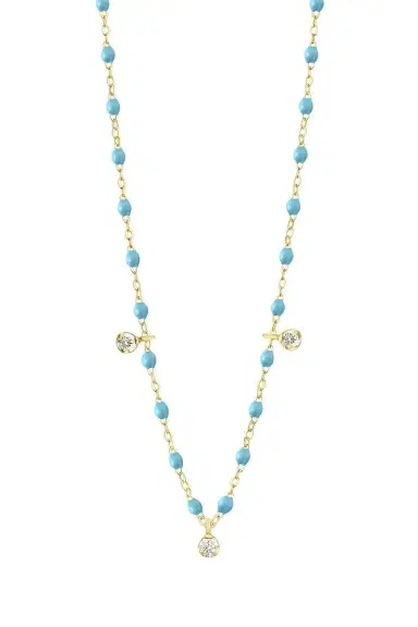 Gigi Clozeau 3 Diamond Turquoise Gigi Classic Supreme Necklace - Yellow Gold | Thumbnail 1