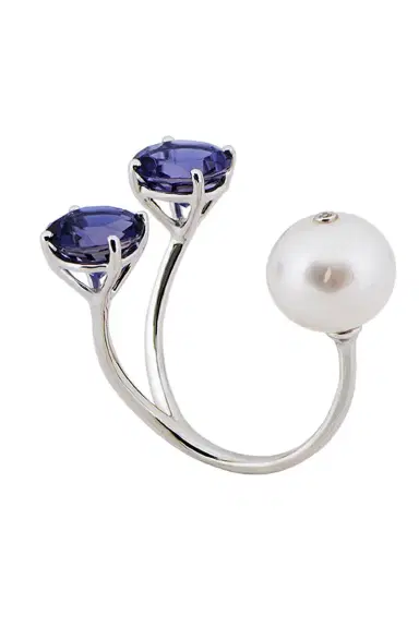 STEFERE Iolite Pearl Torri Ring | Thumbnail 1 STEFERE Iolite Pearl Torri Ring | Thumbnail 1