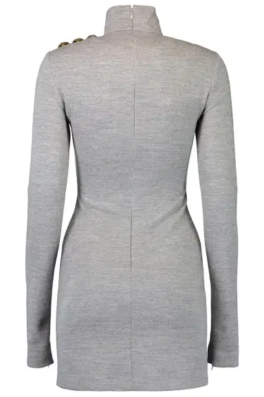 Balmain Long Sleeve Button Short Dress | Thumbnail 5
