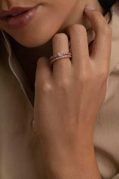 ROBERTO DEMEGLIO Pink Sapphire Diamond Stretch Ring | Thumbnail 3