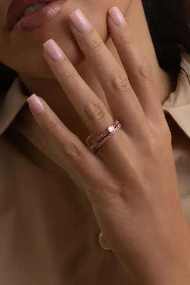 ROBERTO DEMEGLIO Pink Sapphire Diamond Stretch Ring | Thumbnail 5