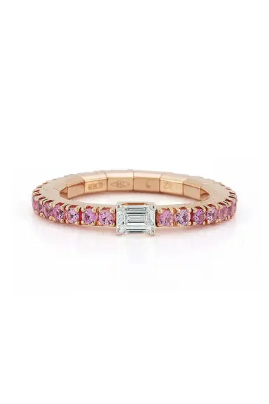 ROBERTO DEMEGLIO Pink Sapphire Diamond Stretch Ring | Thumbnail 1