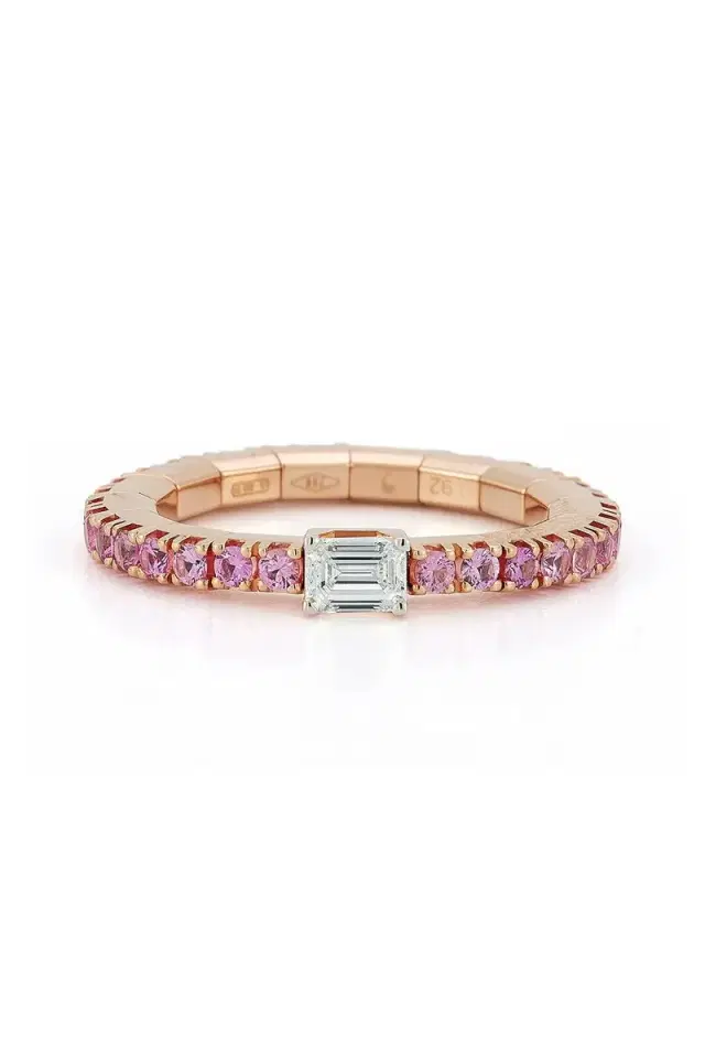 ROBERTO DEMEGLIO Pink Sapphire Diamond Stretch Ring