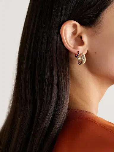 Yvonne Léon 9-karat Yellow And White Gold Diamond Hoop Earrings | Thumbnail 4 Yvonne Léon 9-karat Yellow And White Gold Diamond Hoop Earrings | Thumbnail 4