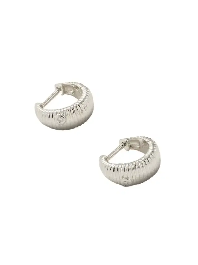 9-karat White Gold Diamond Hoop Earrings