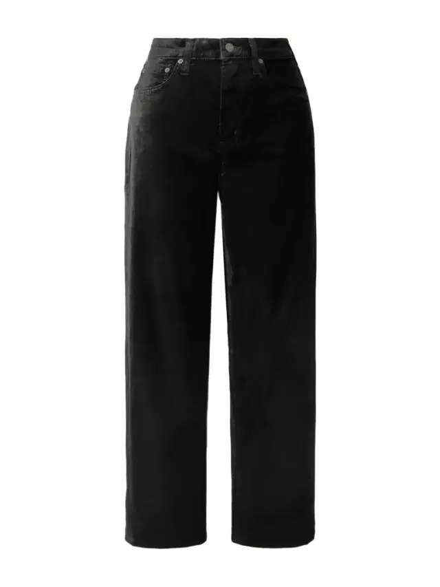 Delfina Cotton-blend Velvet Straight-leg Pants